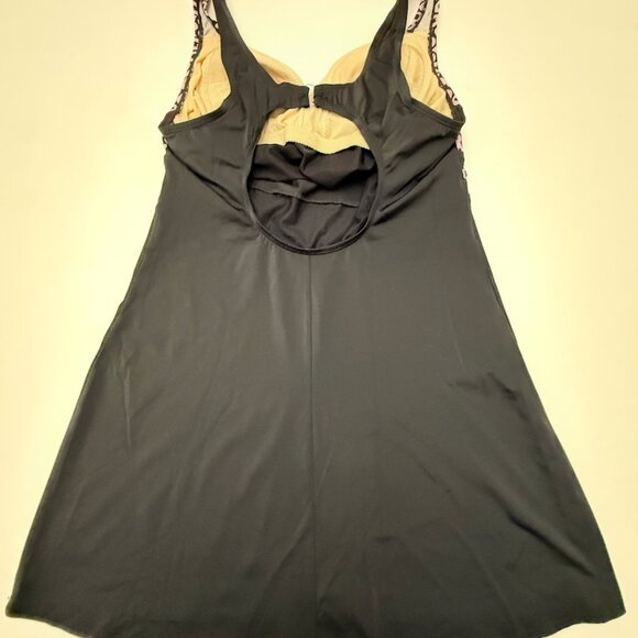 GUC Tropical Escape Women's Black & Pink Bathing Suit Size 12 - Picture 6 of 6